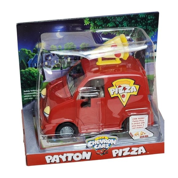 Vintage 2005 Chevron Cars Payton Pizza - Techron Stickers Inside Toy Car - Picture 1 of 16